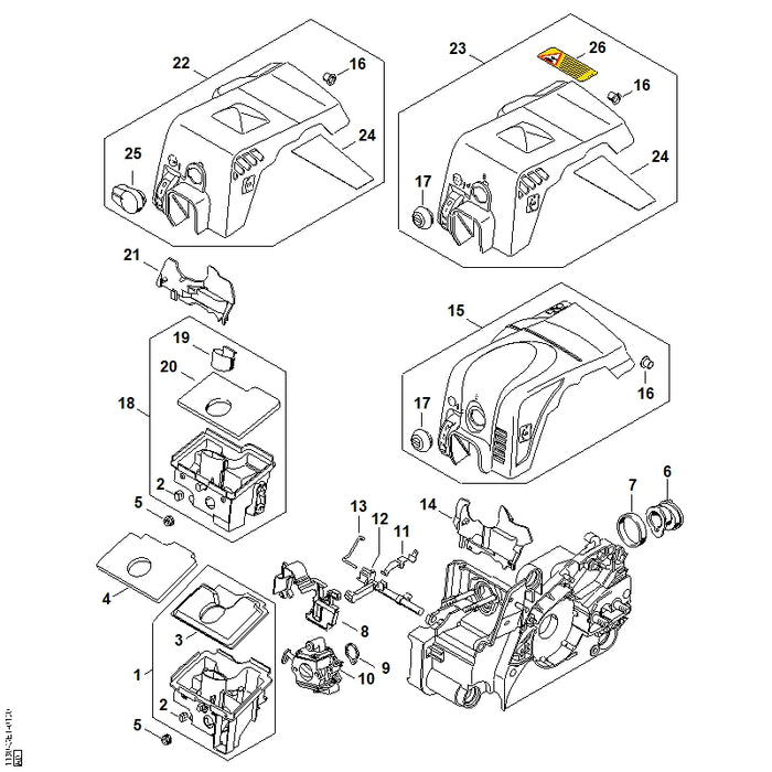 STIHL 1130-084-8300 Abstrahlfolie positie 24 technische tekening