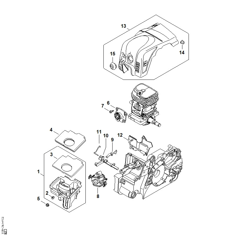 STIHL 1130-120-0610 Vergaser C1Q-S237C (1130/10) positie 8 technische tekening