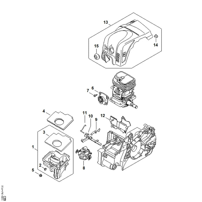 STIHL 1130-120-0610 Vergaser C1Q-S237C (1130/10) positie 8 technische tekening
