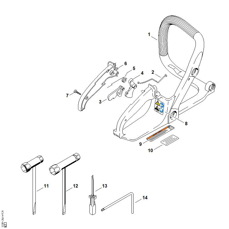 STIHL 0000-890-2300 Schraubendreher positie 13 technische tekening