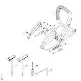 STIHL 1130-791-0601 Griffschale positie 6 technische tekening