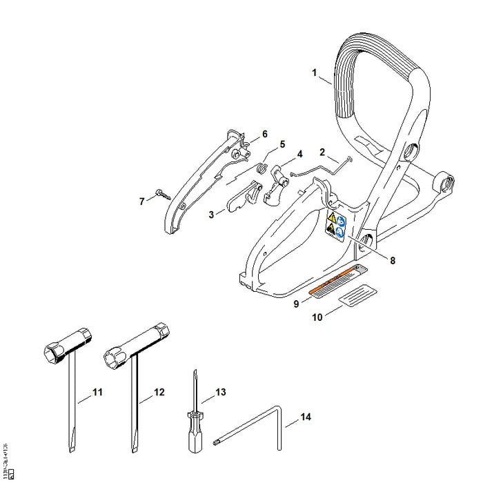 STIHL 1130-182-0800 Sperrhebel positie 3 technische tekening