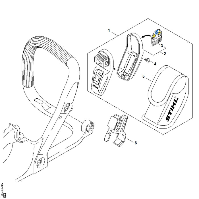 STIHL 0000-967-7307 Warnhinweis Piktogramm positie 3 technische tekening