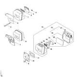STIHL 1130-140-0617 Schalldämpfer positie 8 technische tekening