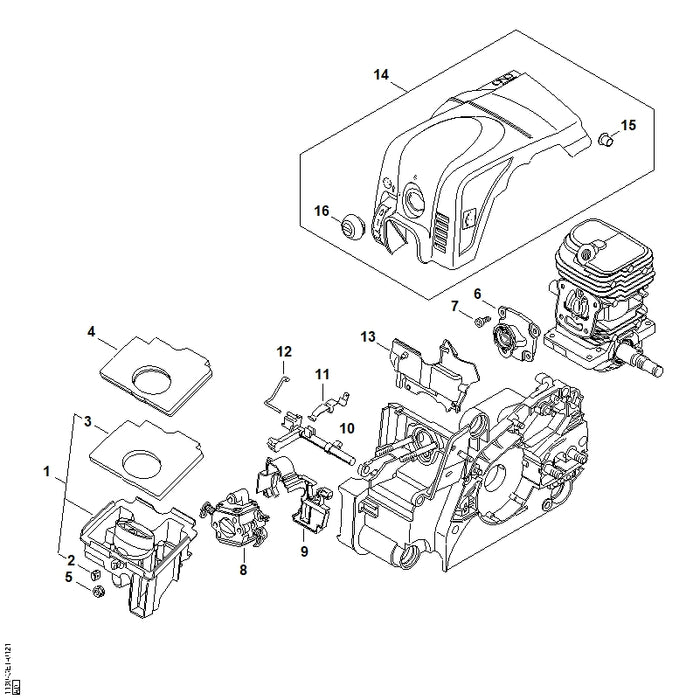 STIHL 1130-120-0612 Vergaser C1Q-S286D positie 8 technische tekening