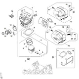 STIHL 1135-140-0654 Schalldämpfer positie 17 technische tekening