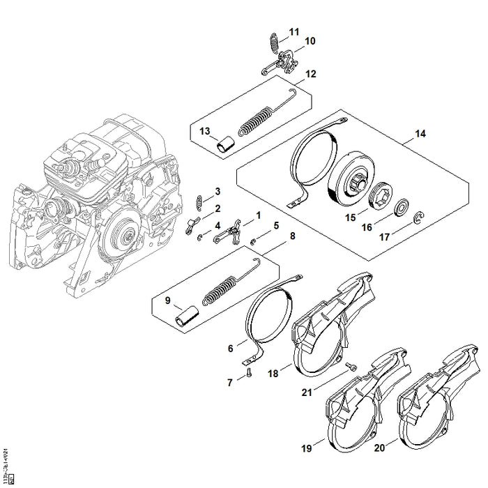 STIHL 1135-021-1100 Deckel positie 18 technische tekening