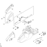STIHL 1135-791-0601 Griffschale positie 17 technische tekening