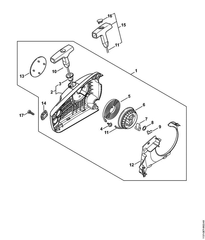 STIHL 1137-084-7802 Segment positie 12 technische tekening