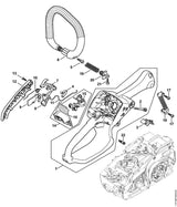 STIHL 1137-084-1604 Abdeckung positie 3 technische tekening