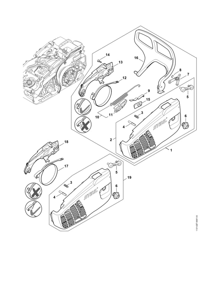STIHL 0000-995-0800 Bundmutter M8 positie 6 technische tekening