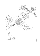 STIHL 1137-020-1210 Zylinder mit Kolben Ø 38 mm positie 1 technische tekening