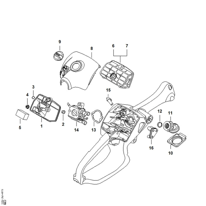 STIHL 1137-120-0652 Vergaser C1Q-S259A positie 14 technische tekening