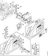 STIHL 1138-664-1000 Seitenblech innen positie 10 technische tekening