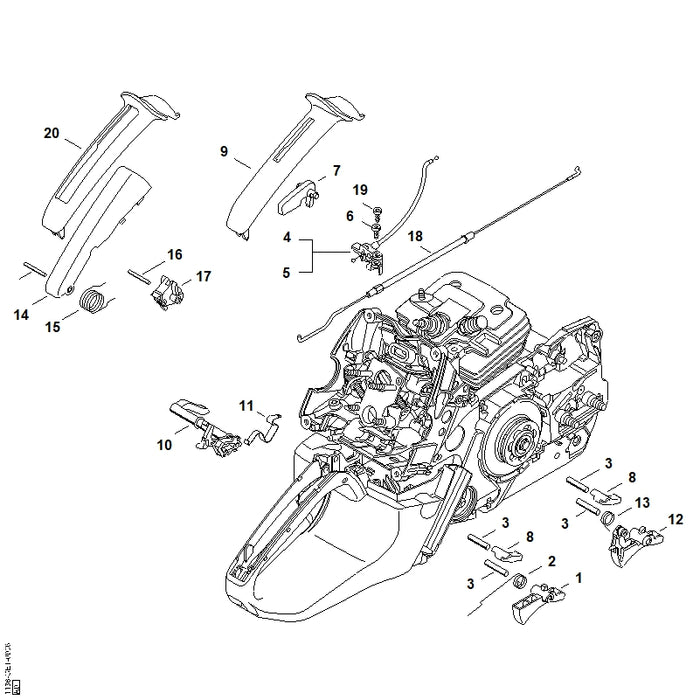 STIHL 1138-182-2700 Schlepphebel positie 8 technische tekening