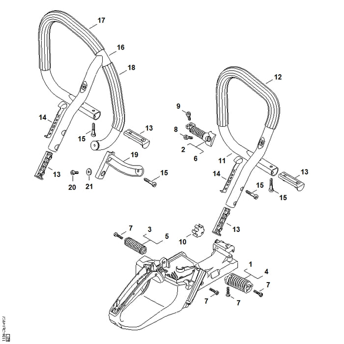 STIHL 1138-790-8302 AV-Feder positie 3 technische tekening