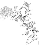 STIHL 1139-640-1700 Kettenraddeckel positie 31 technische tekening