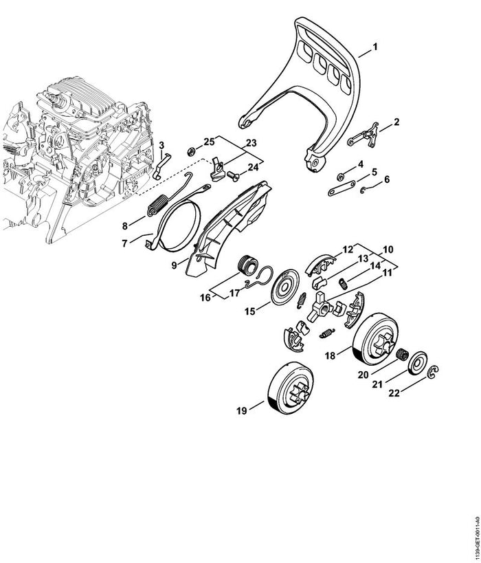 STIHL 1139-162-0800 Fliehgewicht positie 12 technische tekening