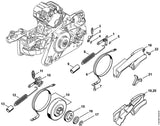 STIHL 1135-160-5450 Bremsband positie 14 technische tekening