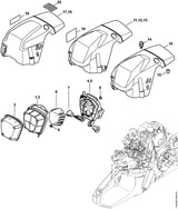 STIHL 1140-140-4500 Vorfilter positie 3 technische tekening