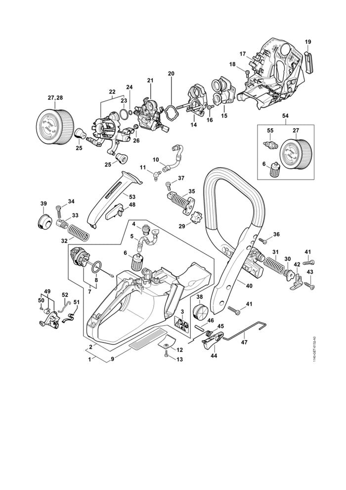 STIHL 1140-080-0905 Luftführungshaube positie 17 technische tekening