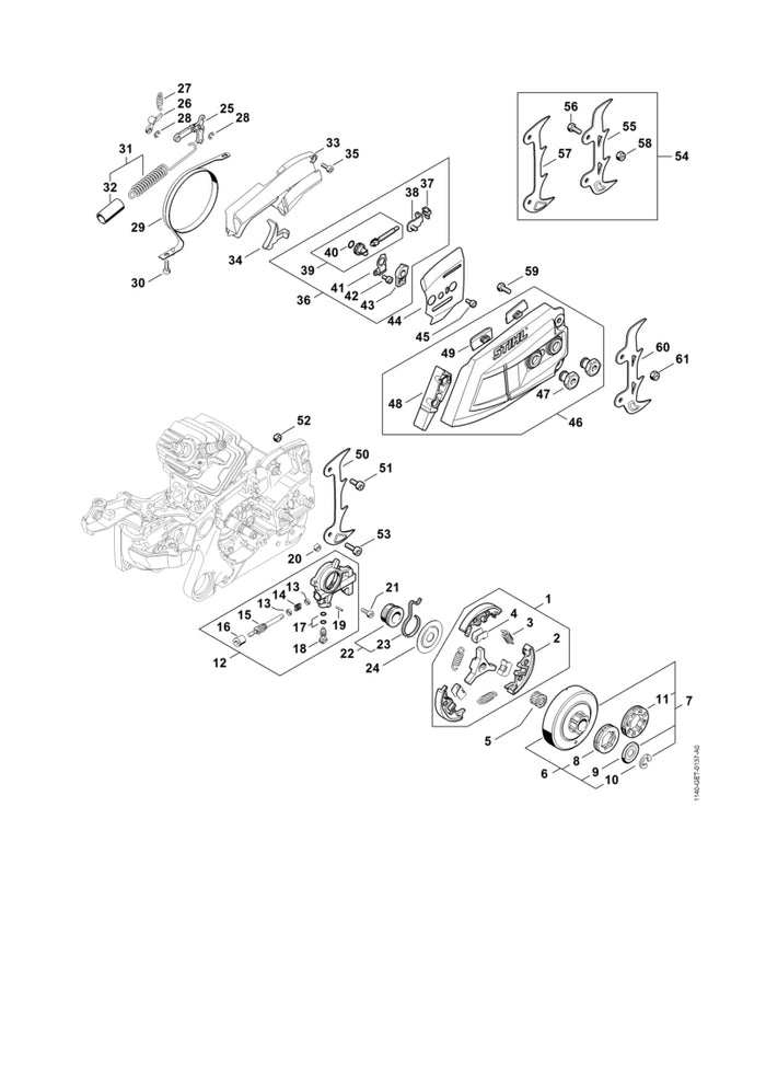 STIHL 0000-997-5606 Zugfeder positie 3 technische tekening