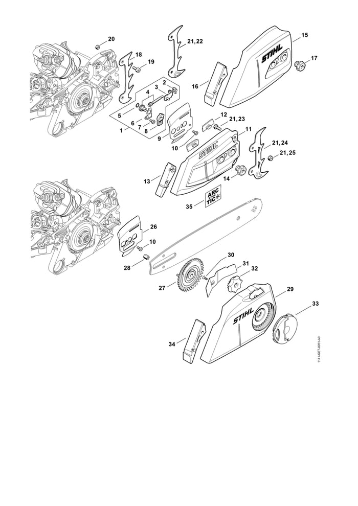 STIHL 0000-995-0806 Bundmutter M8 positie 17 technische tekening