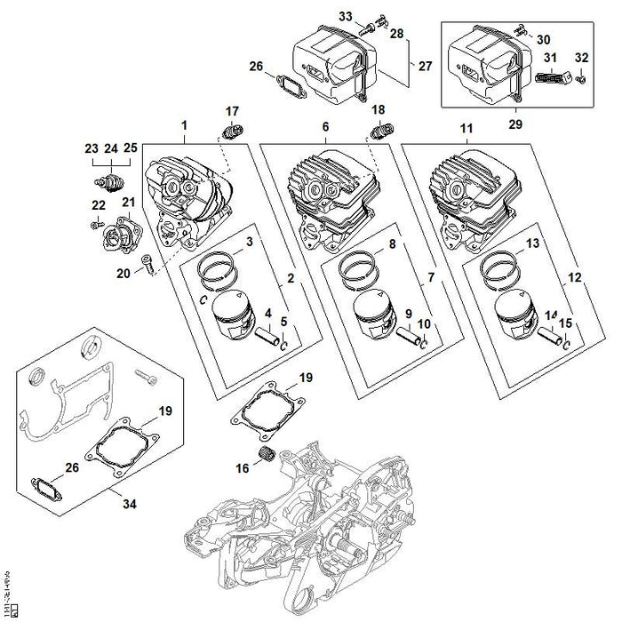 STIHL 1141-020-9400 Dekompressionsventil positie 18 technische tekening