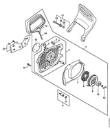 STIHL 1142-080-1800 Lüftergehäuse positie 2 technische tekening