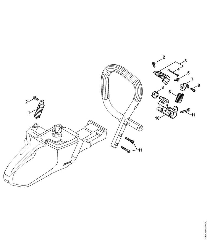 STIHL 1142-790-8101 Sicherung positie 4 technische tekening