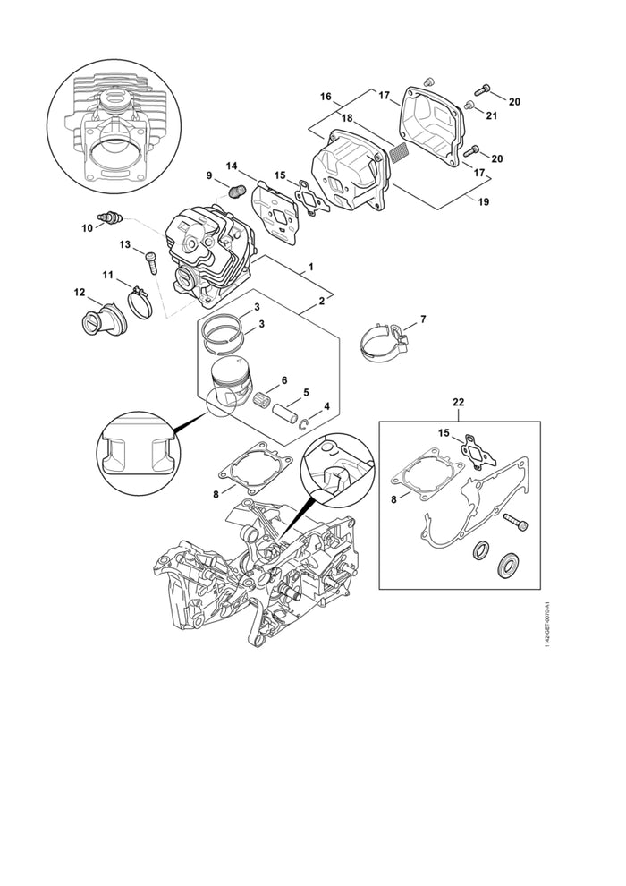 STIHL 1142-034-3004 Verdichtungsring Ø 52x1,2 mm positie 3 technische tekening