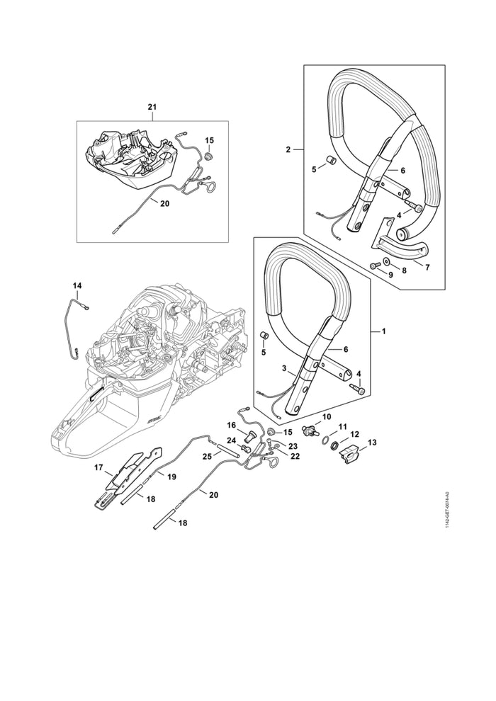 STIHL 1142-440-3023 Kabelbaum positie 19 technische tekening