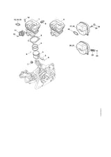 STIHL 1143-020-1200 Zylinder mit Kolben Ø 42,5 mm positie 1 technische tekening