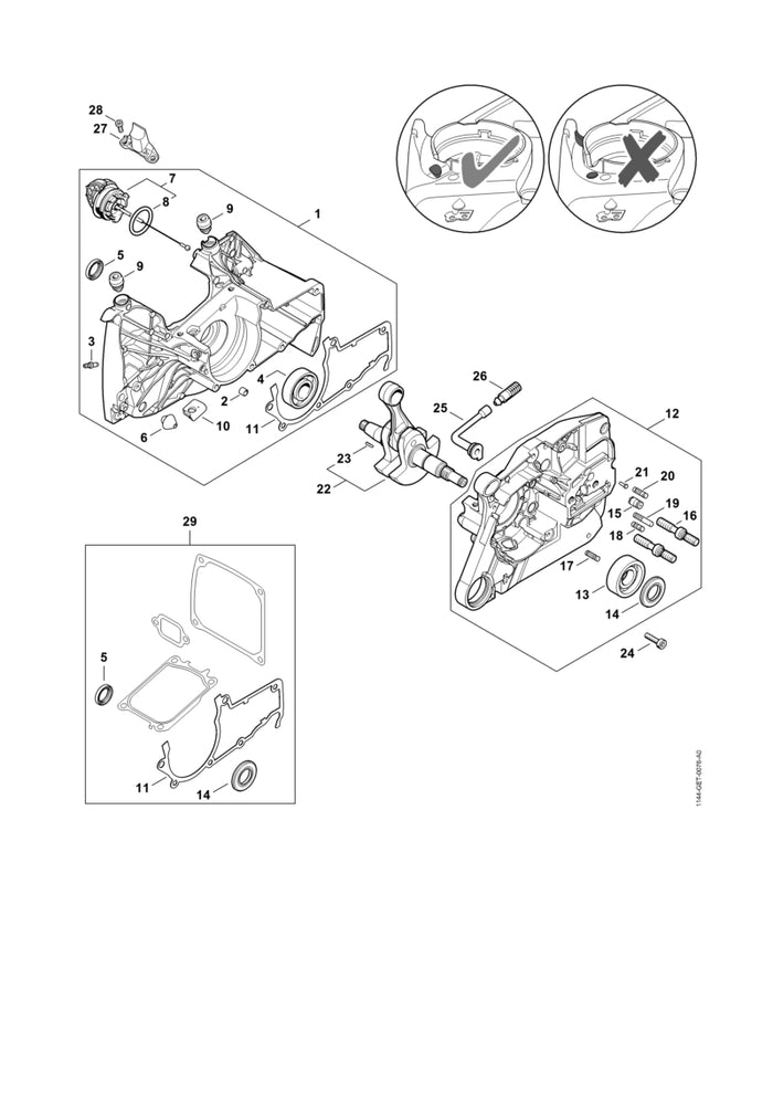 STIHL 1144-021-8101 Flansch positie 27 technische tekening