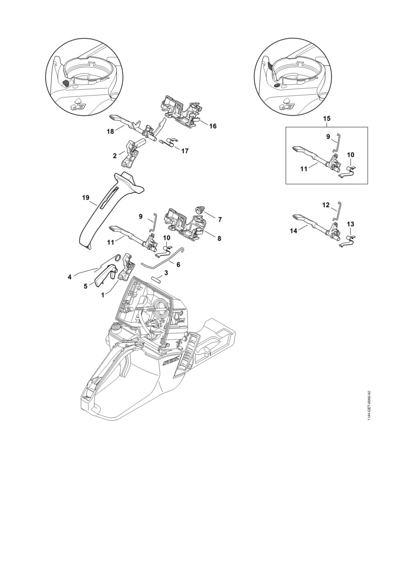 STIHL 1144-182-0700 Tülle positie 7 technische tekening