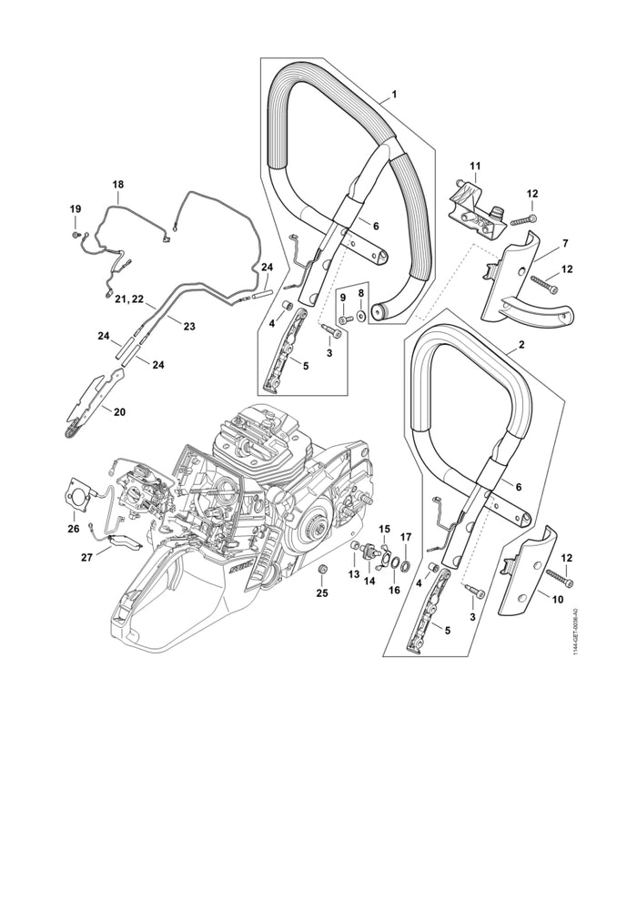 STIHL 1144-440-1920 Leitung positie 22 technische tekening