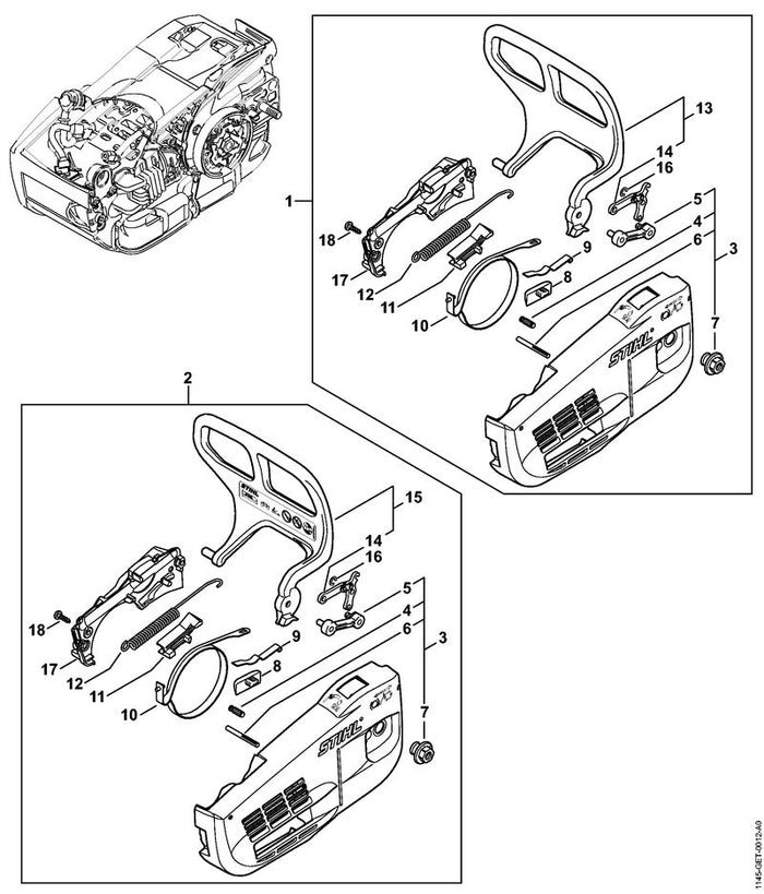 STIHL 1145-160-5400 Bremsband positie 10 technische tekening