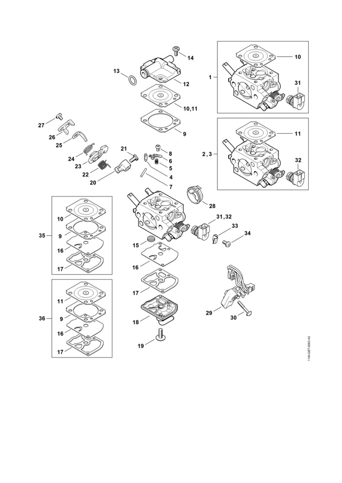 STIHL Z010015A013 Regelmembrane positie 10 technische tekening