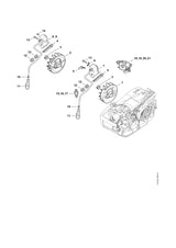 STIHL 1145-400-1201 Schwungrad positie 2 technische tekening