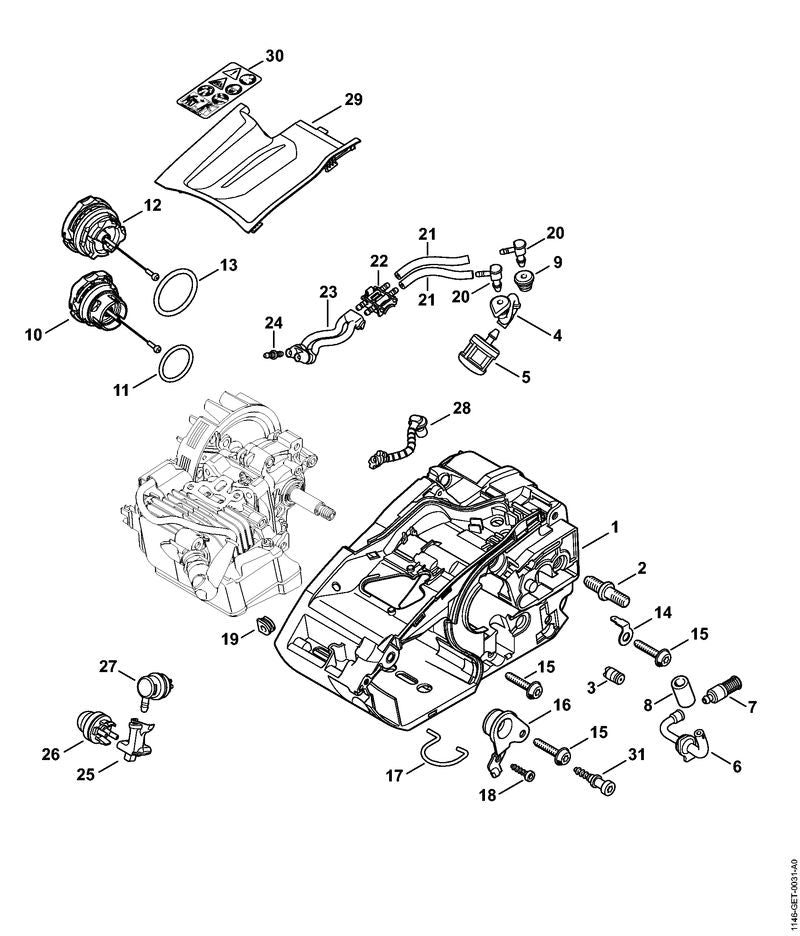 STIHL 9645-948-7734 RDR N 25x3,5 positie 13 technische tekening