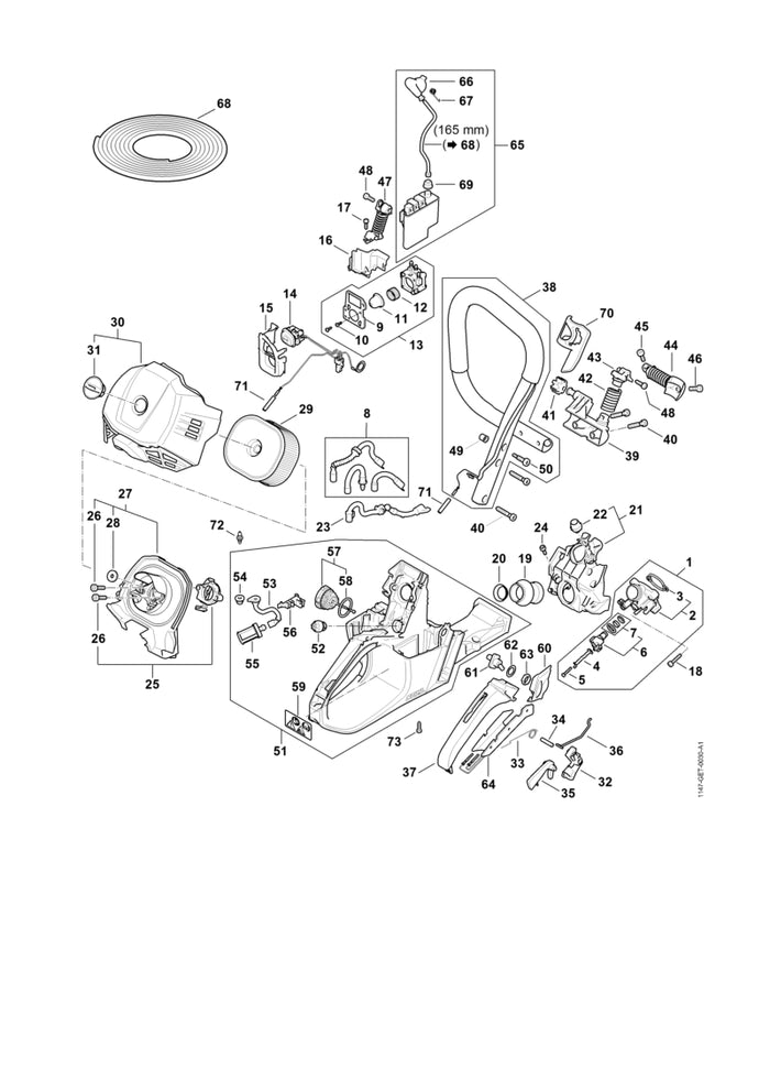 STIHL 1141-791-6100 Bundschraube positie 50 technische tekening