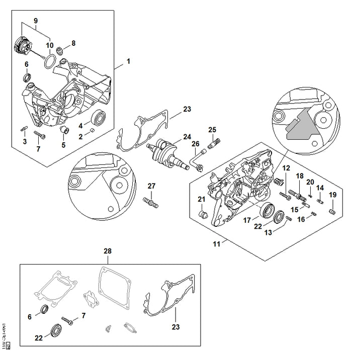 STIHL 1147-020-9700 Dichtung positie 23 technische tekening