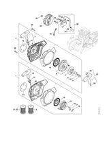 STIHL 1148-080-2107 Lüftergehäuse mit Anwerfvorrichtung positie 2 technische tekening