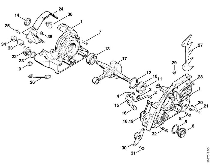 STIHL 1115-141-8600 Impulsschlauch positie 26 technische tekening