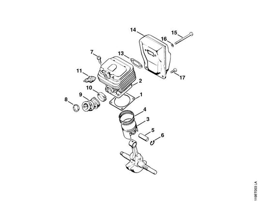 STIHL 1117-029-2301 Zylinderdichtung positie 1 technische tekening