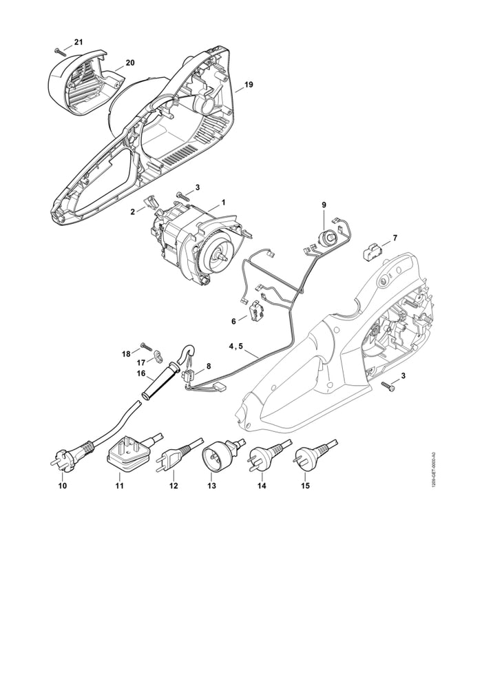 STIHL 1209-602-1202 Motorgehäuse positie 19 technische tekening