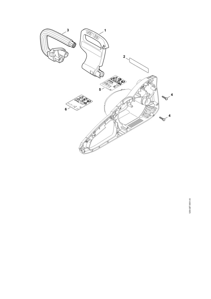 STIHL 1209-791-1701 Griffrohr positie 3 technische tekening
