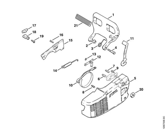 STIHL 1121-160-5400 Bremsband positie 10 technische tekening