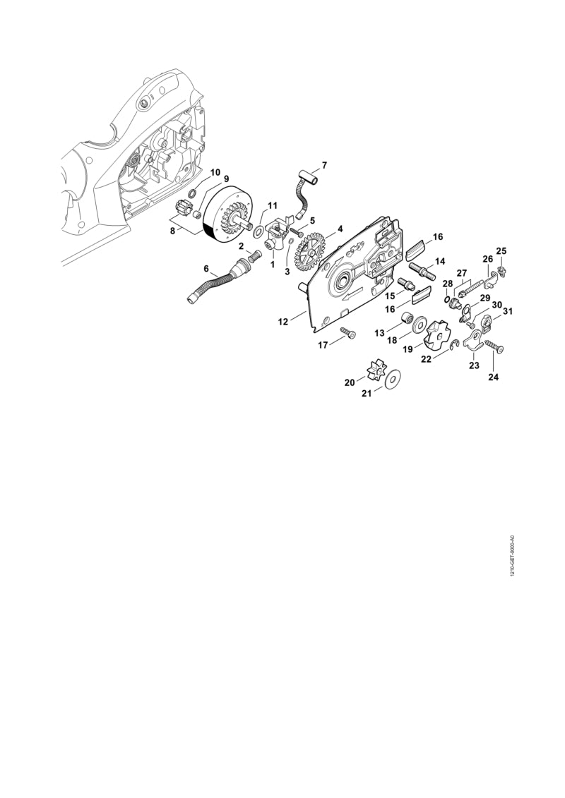 STIHL 1210-642-1202 Kettenrad 3/8" 8Z positie 19 technische tekening
