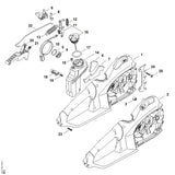STIHL 1210-790-1002 Griffgehäuse positie 1 technische tekening